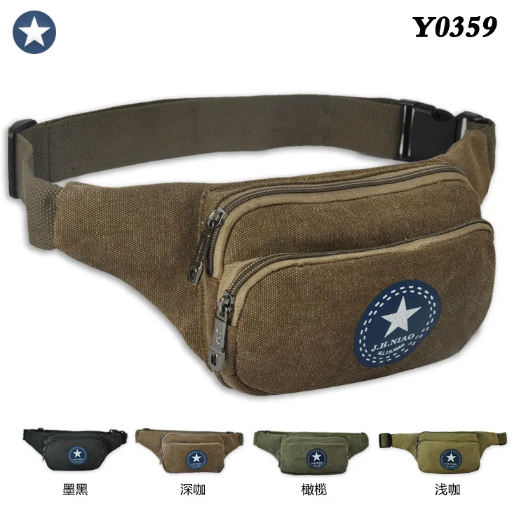 

[Factory Price] Trend Multi-functional Casual Fashion Practical Travel Canvas Special Offer Wallet Chest Pack Y0359