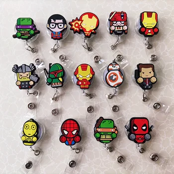 

New Design 10 Piece High Quality Retractable Nurse Badge Reel Clip Cute Cartoon Character Style Students ID Card Badge Holder