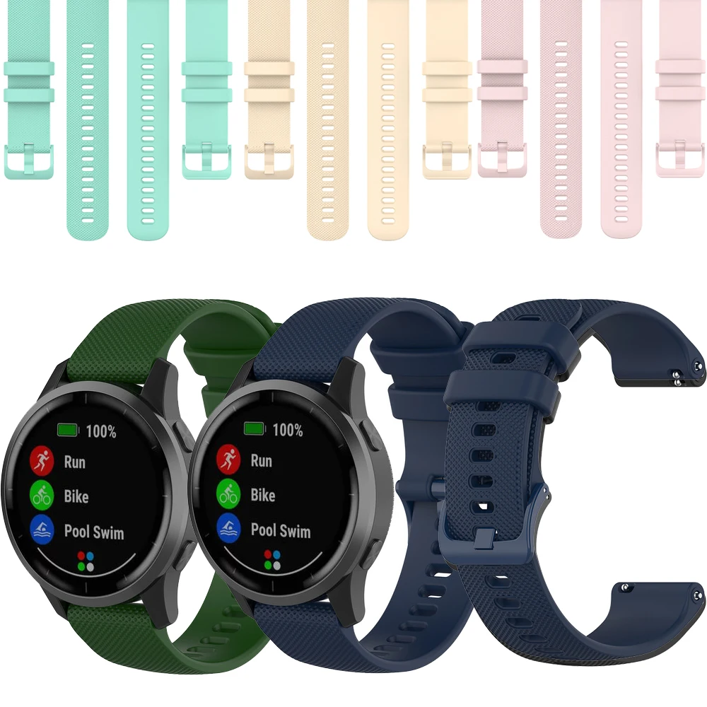 

18 мм 20 мм 22 мм силиконовый ремешок для Garmin vivoactive 3 Forerunner 645 сменный ремешок для часов vivoactive3 4S