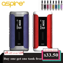 Мод для электронных сигарет Aspire Speeder 200 Вт в коробке мод Vape мод Fit Athos Tank 510 с резьбой без аккумулятора 18650 мод для электронных сигарет