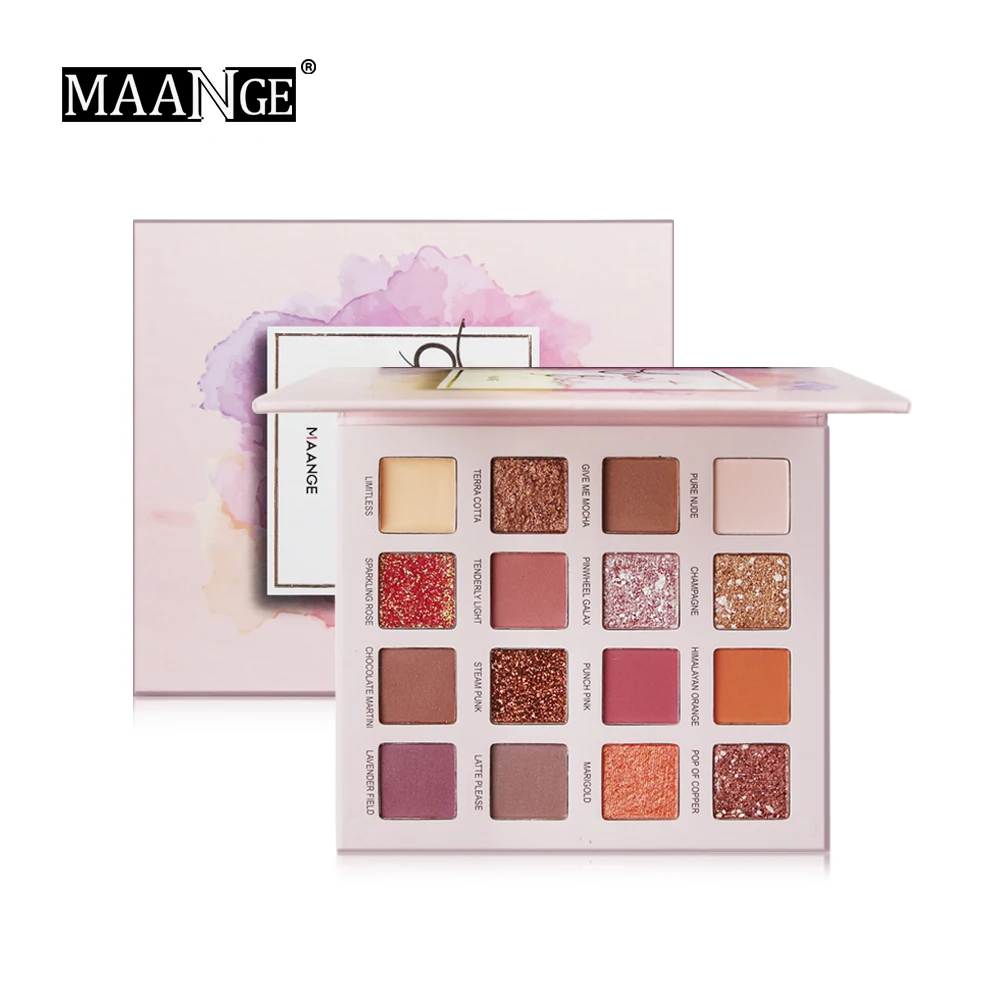 

MAANGE 16 Colors Sunrise Eye Shadow Palette Glitter Matte Pigment Eyeshadow Loose Powder Luxury Quality Eyeshadow Makeup Pallete