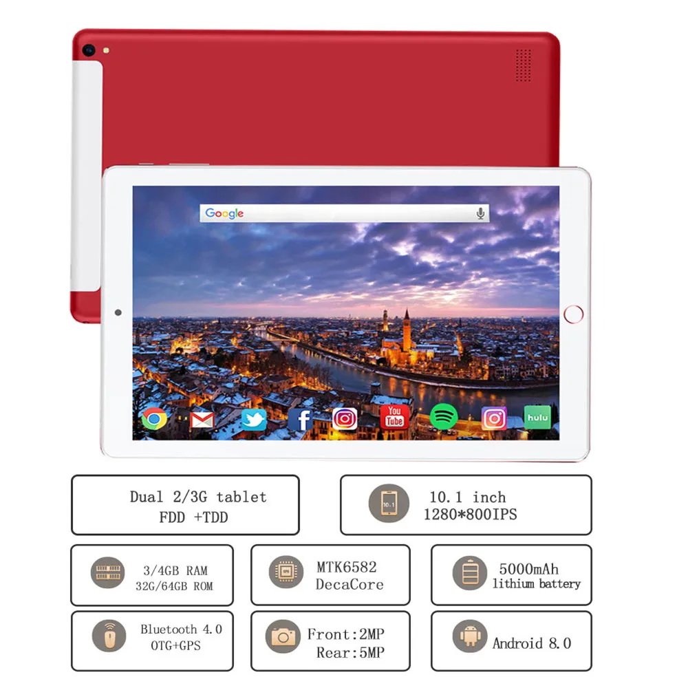 

NEW 10.1 inch Tablet Pc Quad Core touch tablet 2019 tablet Android 3GB RAM 32GB ROM IPS Dual SIM Phone Call Tab Phone pc Tablets