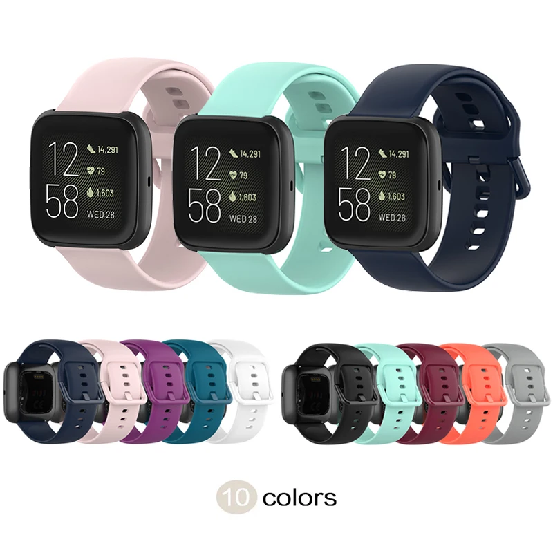 Replacement Band For Fitbit Versa/Versa 2 Soft Silicone Waterproof Watch  Strap