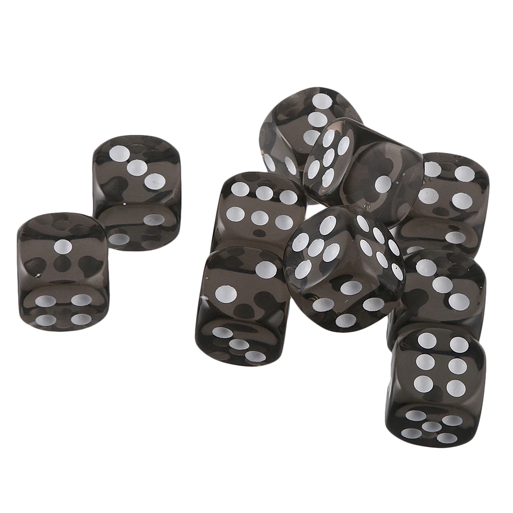 10pcs 16mm Six-sided D6 Dice for Dungeons & Dragons D&D TRPG Dices Party Gambling Dices Game Digital Dices