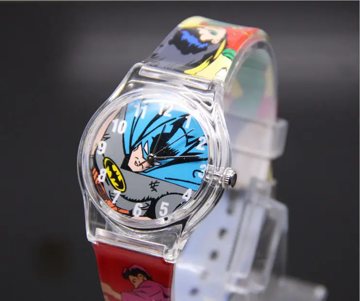 Горячая Распродажа, милые аналоговые силиконовые часы Marvel Hero с Бэтменом, Спортивные кварцевые наручные пластиковые часы высокого качества, Прямая поставка - Цвет: As the picture show