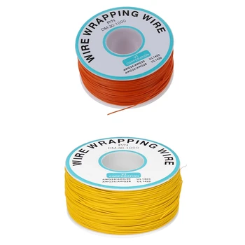 

2 Pcs PCB Solder Orange Flexible 30AWG Wire Wrapping Wrap 0.5Mm Outside Dia 0.25Mm Core Dia, 1 Pcs 1000Ft & 1 Pcs 820Ft