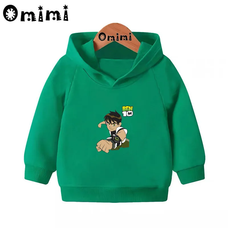 Толстовки с героями мультфильмов «Omnitrix Ben 10»; детские толстовки с капюшоном; крутой пуловер для малышей; топы для девочек и мальчиков; осенняя одежда; KMT5328