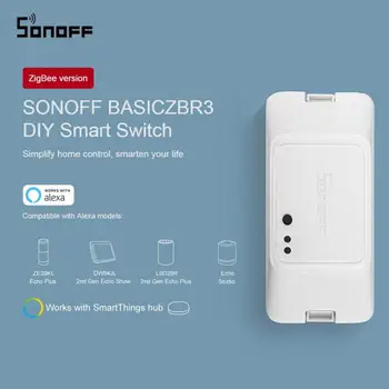 

SONOFF BASICZBR3 Zigbee Switch Module DIY Smart Switch Wireless Switches Vocie Control Compatible With Alexa SmartThings Hub