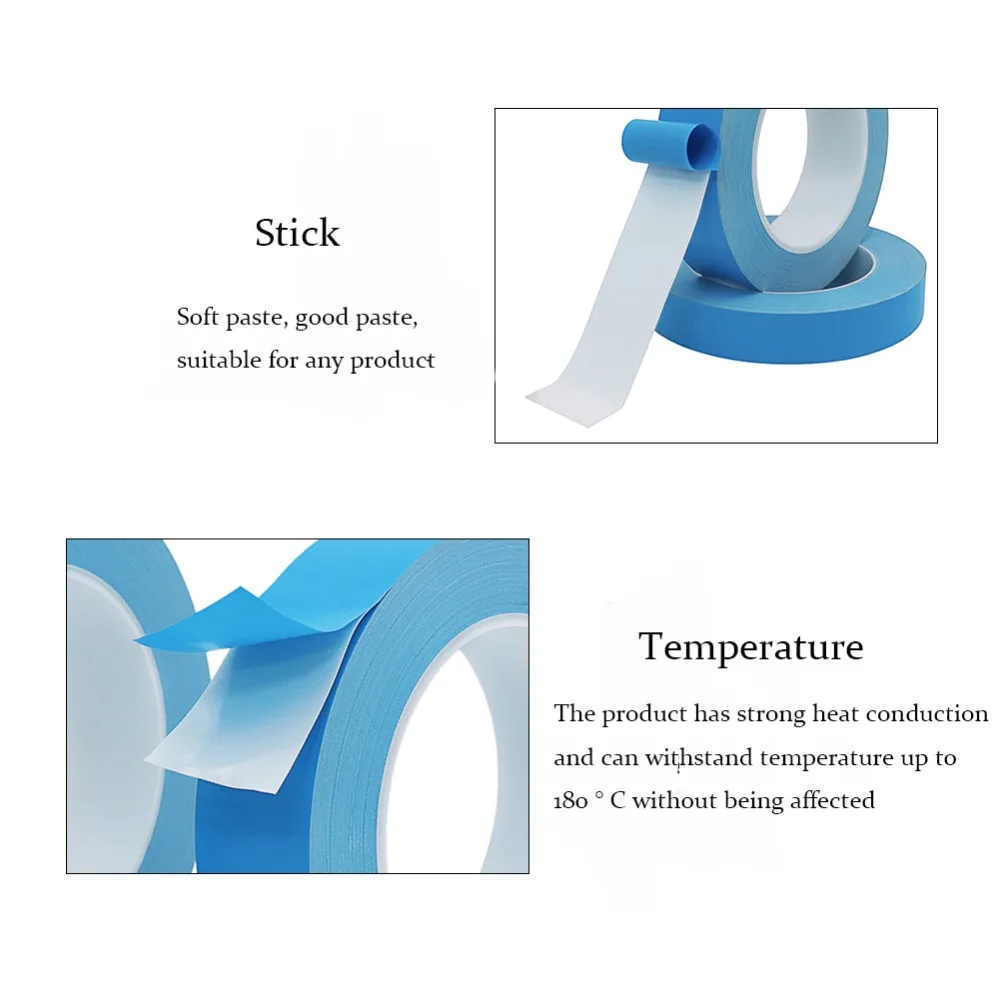 Многоцелевой 25 м/рулон 3 мм ширина передачи клейкие ленты двухсторонняя Теплопроводящая клейкая лента для чипа PCB светодиодные полосы радиатора