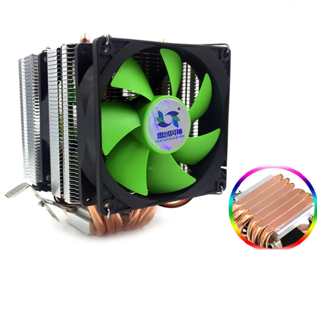 

3 Lines 6 Heat Pipe CPU Heatsink AVC Pure Copper AMD 1155 1156 Desktop Computer CPU Cooler Constant Speed Single Double Wind