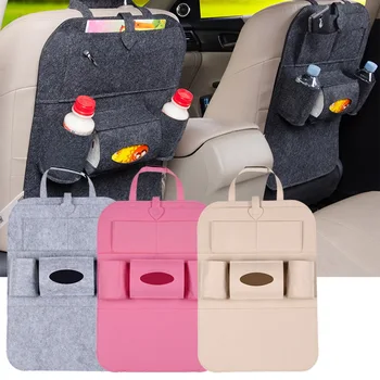 

2020 New Car Seat Storage Bag Back Seat Organizer Box Car Seat Back Storage Bag Pad Cups Storage Holder Fabric Child Anti-kick