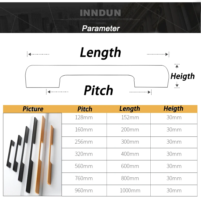 WV Modernen Amerikanischen Griffe Schrank Tür Griffe Knob 800mm 1000mm Lange Griffe Matte Schwarz Gold Messing Griffe Schrank zieht 299 – Detail 17