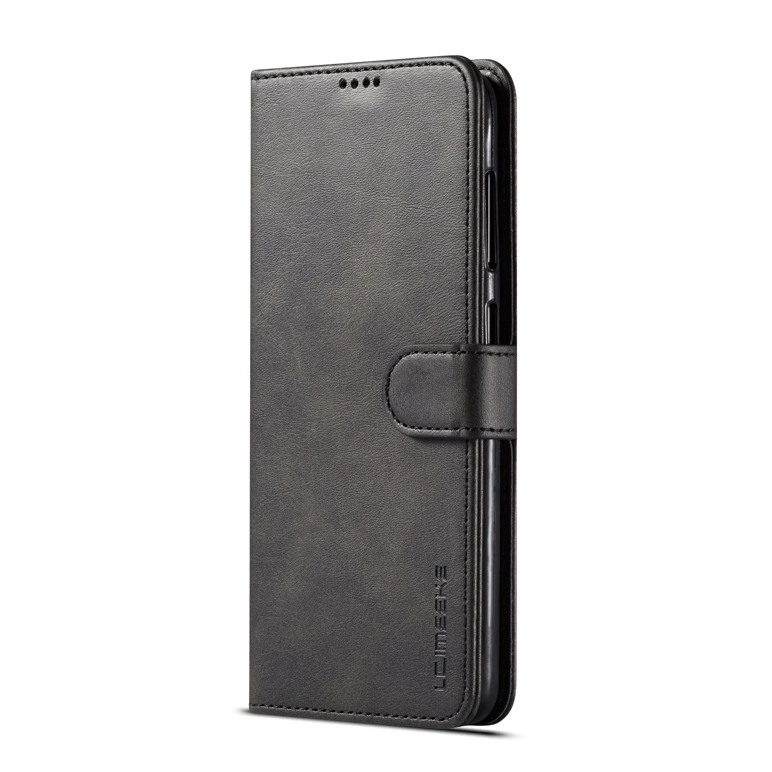 Чехол-книжка для samsung Galaxy Note 10 Note10 9 8, чехол S9 S10 S10E S8 Plus S7 S6 Edge, кожаный чехол-книжка с логотипом, роскошный чехол-подставка для шитья - Цвет: black