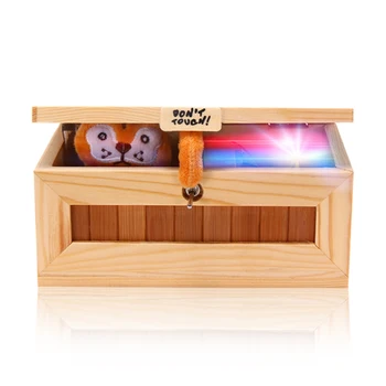

Wooden Don't Touch Box with Tiger Cute Tiger Surprise Useless Box Fully Assembled Funny Toy For Children Gift With Sound
