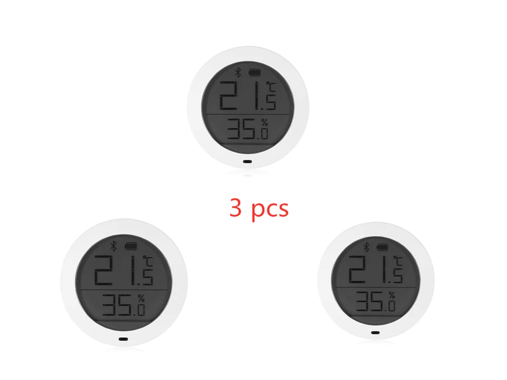 3 pcs Xiao mi jia Bluetooth Смарт температура Hu mi dity сенсор ЖК цифровой экран термометр mi Home приложение в комплекте распродажа - Цвет: 3 pcs