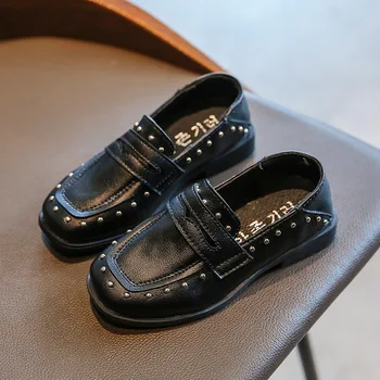 

Kids Shoes New Spring Autumn Boys Girls Princess School Leather Shoes Children Party Dress Flat Students Casual Shoes D28