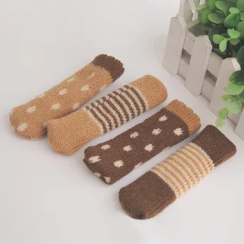 

4 pcs/set Knitted Dining Table Chair Leg Socks Stool Mat Protective Case Chair Booties Stool Socks Protective Sleeve
