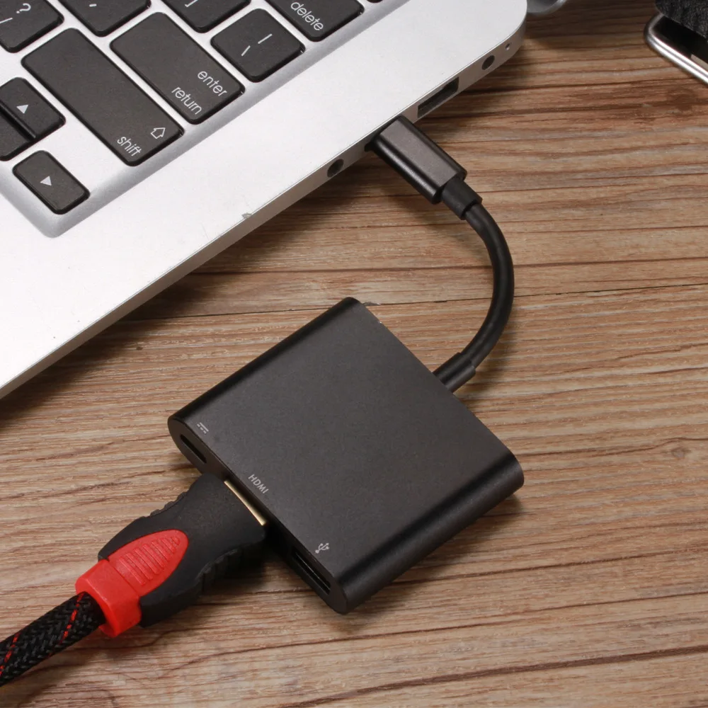 Тип-c конвертер HDMI три в одном hdmi4K HD зарядка USB 3,0 Поддержка для iPad для nintendo