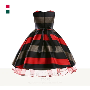 

Girls Princess Dress Bow Ribbons Striped Gauze Tiered Sleeveless Ball Gown Casual Kids Clothes Party Dress for Girls