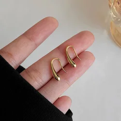Elegant 925 Sterling Silver Water Drop Earrings - Minimalist Retro Jewelry (Gold)