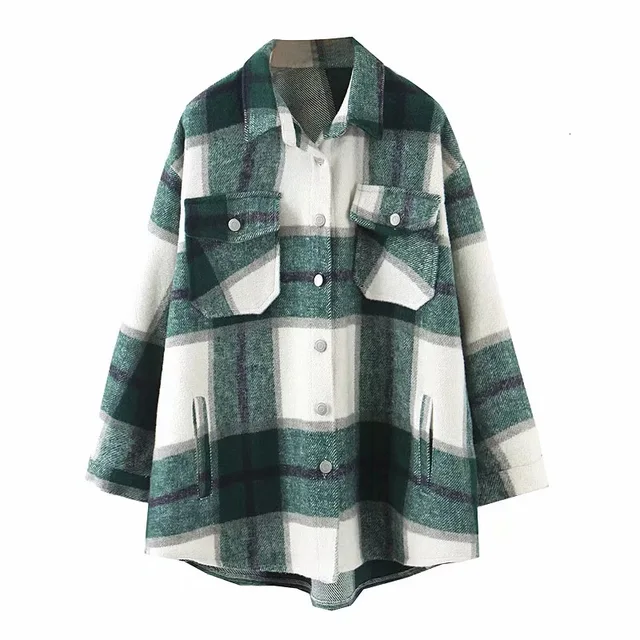 US $20.91 2020 Autumn Winter Plaid Oversize Jackets Loose Causal Checker Streetwear Coat