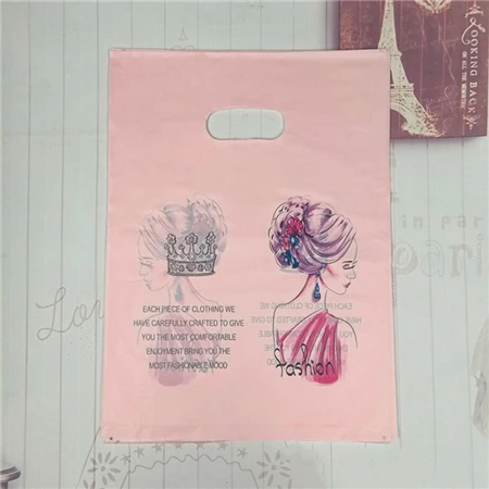 Цельность 20*25 см 50 шт. свадебные подарки бутик подарки Ювелирные изделия пластиковая упаковка сумки для хранения покупок упаковка пластиковые ручки сумки - Цвет: Pink crown