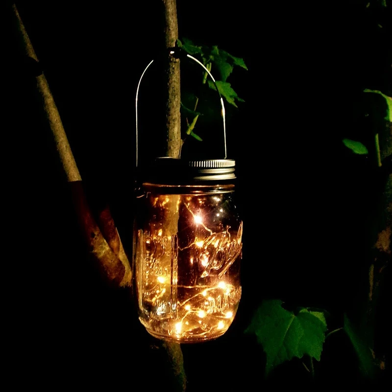 Солнечный Mason Jar крышка огни, 6 упаковка 20 Led гирлянды Фея Звезда Светлячок банки крышки огни, 6 вешалок в комплекте(банки не включены), патио