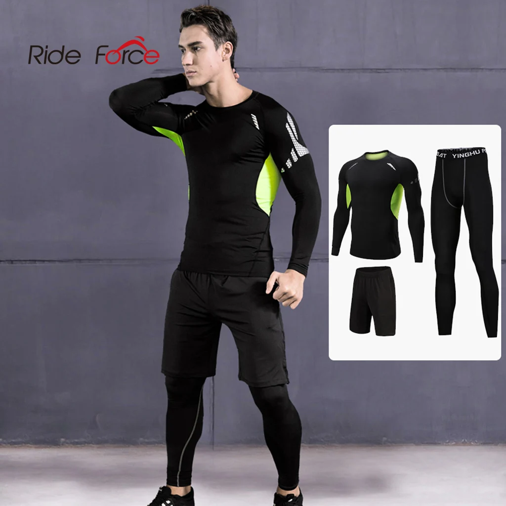 3 Pcs/set Men Sports Suit Compression Underwear Outdoor Running Jogging