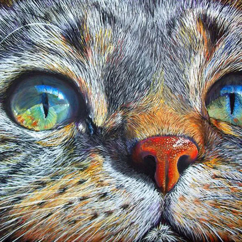 

Diamond Embroidery Cat Face Special Shaped Diamond Painting Needlework Rhinestone 5d Drill DIY Crystal Painting Best Sale