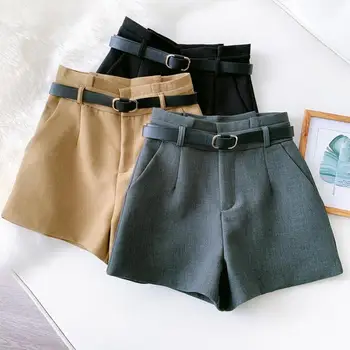 

2020 Autumn & Winter New Women High Waist Retro A-line Wide Leg Casual Suit Shorts Simple Versatile Women Shorts Free Shipping
