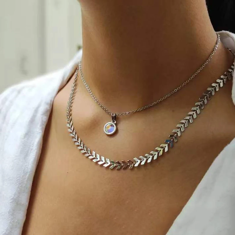 High Quality Stainless Steel Chain Necklace Gold Silver color Punk Unique  Shape Chain Fashion All match Collar For Man Women|Choker Necklaces| -  AliExpress