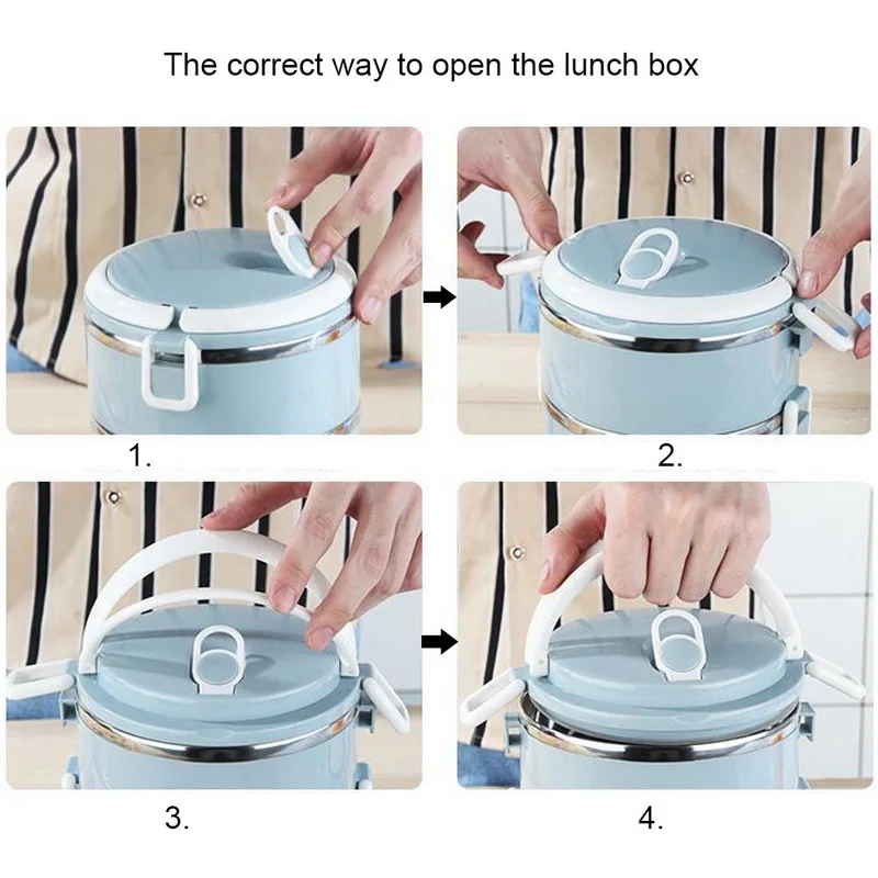Портативный контейнер Bento для обеда коробка из нержавеющей изоляции Ланчбокс детское питание термический контейнер для закусок пикника герметичный чехол