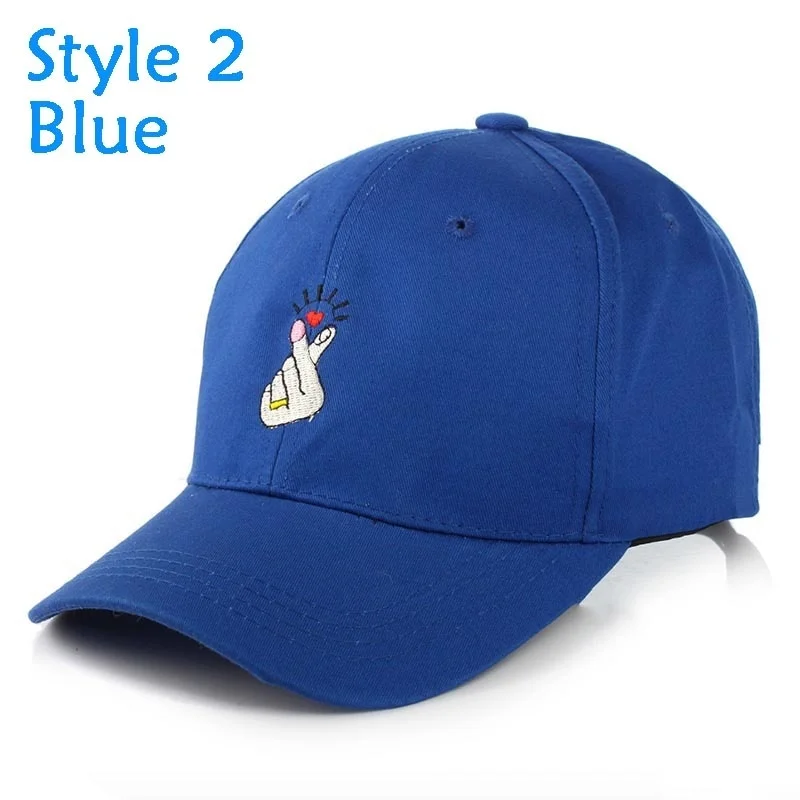 2 стиля пальцев любовь жесты спортивная шапка Регулируемая Snapback бейсболка KPOP Strapback Trucker шапки унисекс Флиппер сердце - Цвет: style2 blue
