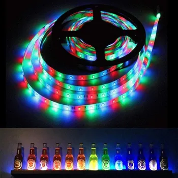 

LED SMD3528 60leds/m 5V Color Changing Flexible Rope Strip 0.5m-5m for PC,TV Backlight Lights with IR controller + USB cable Kit