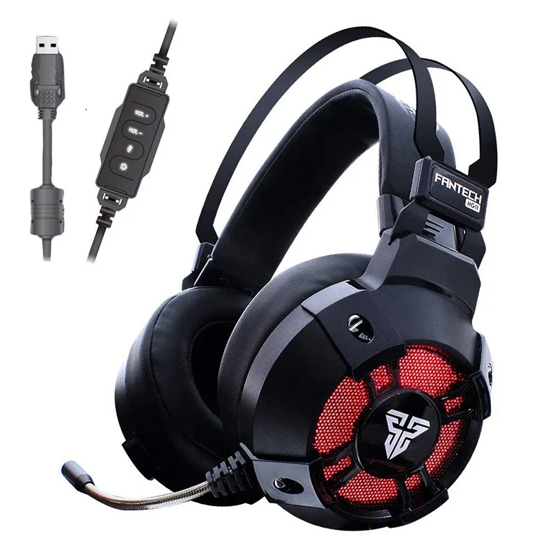 Игровая гарнитура FANTECH 7 1 с объемным звуком игровые наушники шумоподавлением