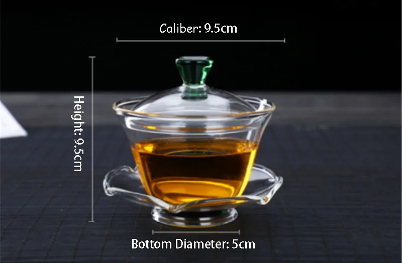 150 мл стеклянная чайная чашка с блюдцем с крышкой Gongfu Цветочная чайная чашка B006