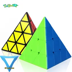 Четыре шага Пирамида магический куб сплошной цвет 4 в 4x4x4 гладкие Обучающие игрушки Подарок Идея Головоломка Развивающие игрушки для детей
