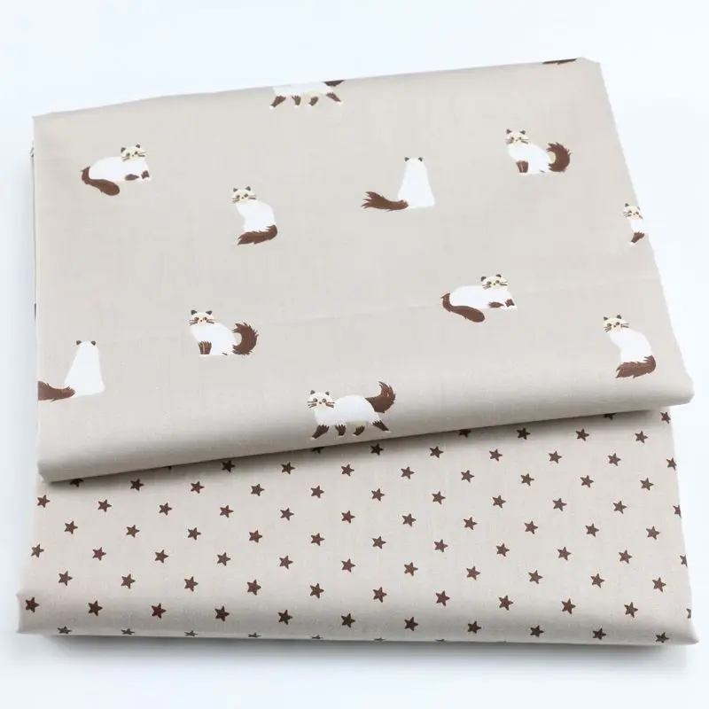 

Cartoon Cat Print Cotton Twill Fabric Woven Textile Patchwork DIY Sewing Quilted Child Clothing Sheets Breathable Cotton Fabric