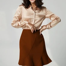 Verlena, новая кожаная Лоскутная мини-юбка с высокой талией на осень и зиму, двухсторонняя теплая кашемировая шерстяная карамельная юбка-Русалка для женщин