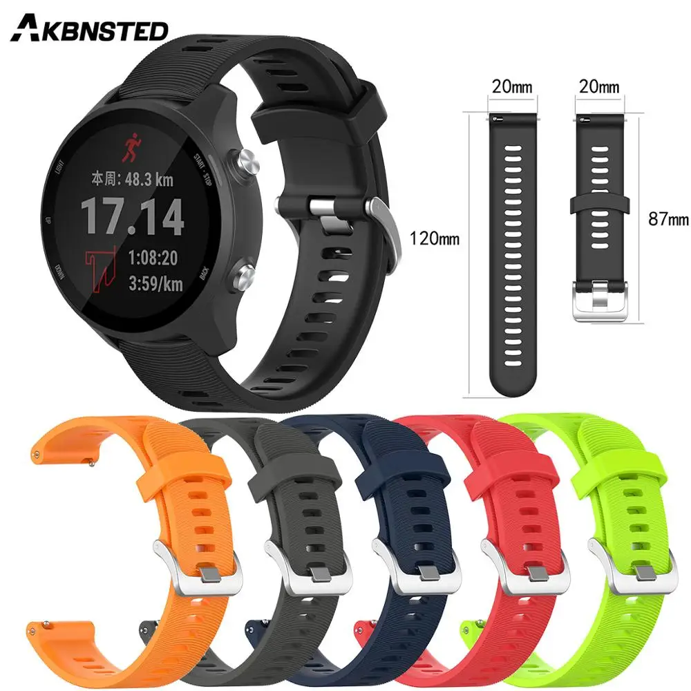 

AKBNSTED 20 мм текстурированный быстросъемный силиконовый ремешок для Garmin Forerunner 245 M/Xiaomi Huami Amazfit GTS/Bip Смарт-часы