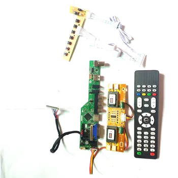 

For LM170E01-A5NJ/A5NQ VGA HDMI AV USB RF Remote+Inverter+keyboard T.V53 controller board 4CCFL 30Pin LVDS LCD display panel Kit
