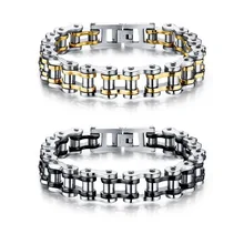 Мужские браслеты в стиле панк-рок, байкерские, велосипедные манжеты и браслеты, мужские мотоциклетные звенья цепи 316L, ювелирные изделия из нержавеющей стали