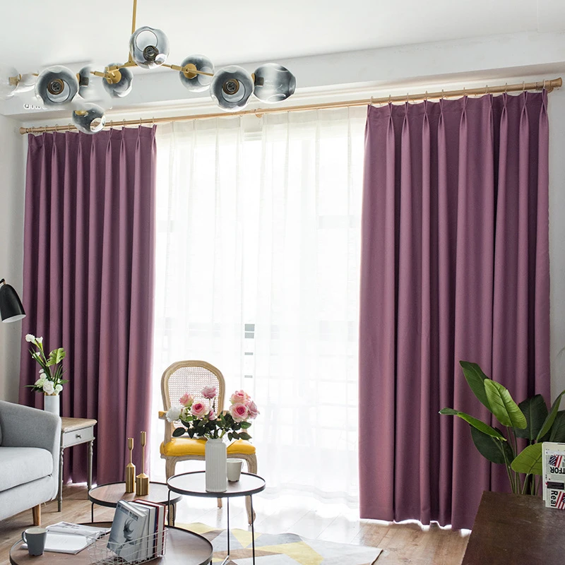 1pc curtain Высокой точности шелковые Шторы s ткань дома, отеля, плотные 99% Шторы окна для Гостиная Спальня мягкий Draps Кухня - Цвет: 1pc curtain