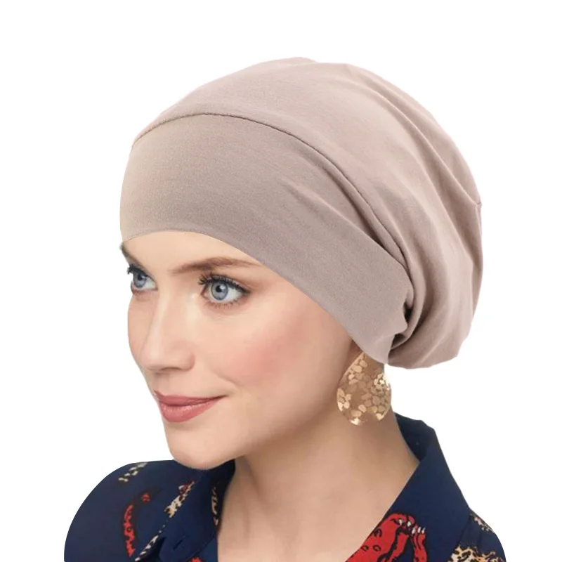 satin ready to wear! Chemo hat for women Pre tied Black with an elastic band in the back