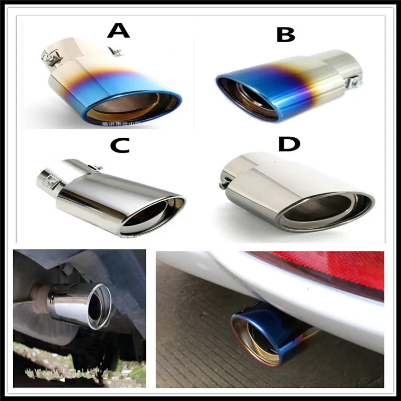 

auto Steel Car Exhaust Muffler Tip pipe cover Tail For Ford Focus MK2 MK3 MK4 kuga Escape Fiesta Ecosport Mondeo Fusion