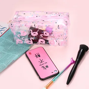 

Flamingo Cosmetic Transparent Bags New Cartoon PVC Makeup Wash Bags Waterproof Bags