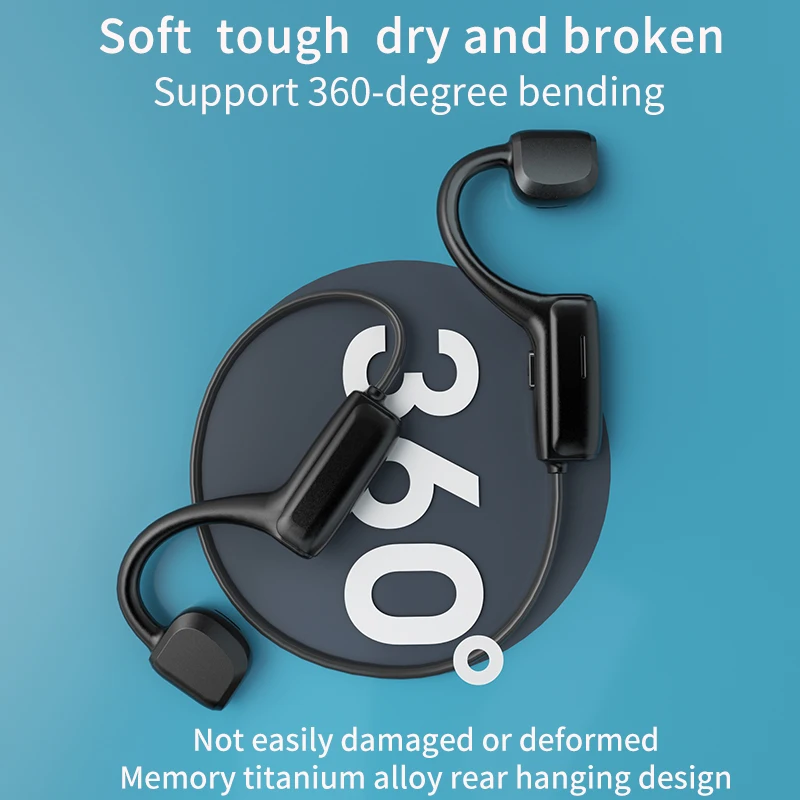 True Bone Conduction Earphone Waterproof Wireless Bluetooth Headphone with Microphone Sports Not In Ear Headset for Android Ios