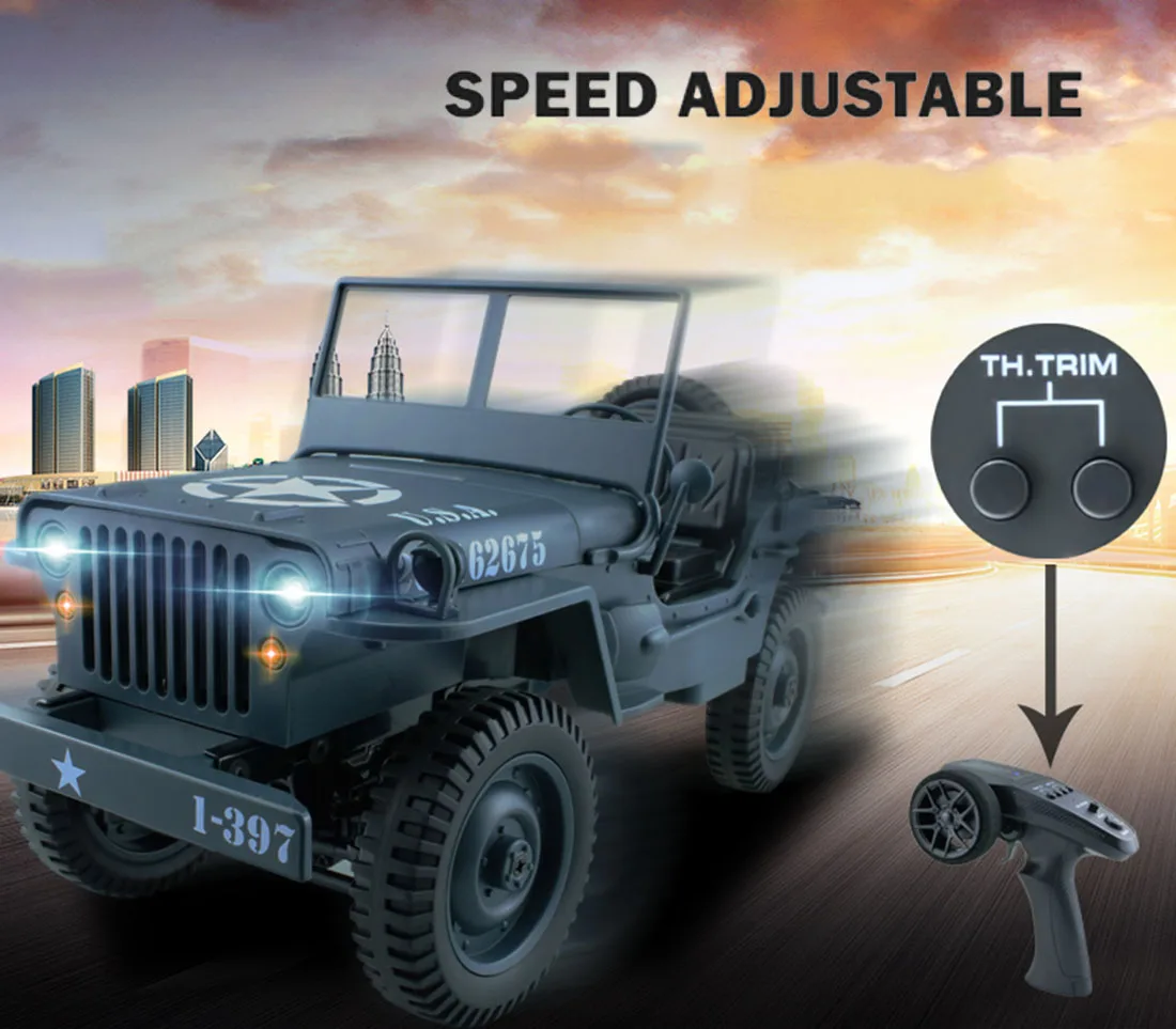 1/10 RC Автомобиль 2,4G 4WD с дистанционным управлением джип симулятор четыре колеса внедорожный военный альпинистский автомобиль Diecast светодиодный 4WD автомобиль игрушки