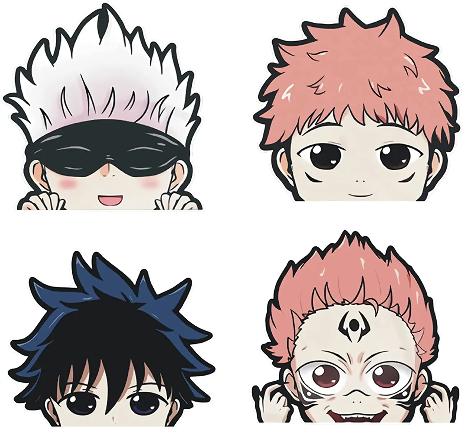 Pegatina de dibujos animados de Anime para coche, pegatinas de vinilo para Gojo  Satoru Peeker, ventana, maletero, accesorios de parachoques, calcomanías,  decoración de motocicleta - AliExpress