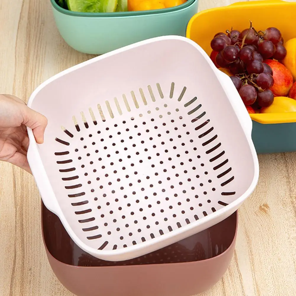 

Vegetable Colander Clear Texture PP Vegetable Cleaning Washing Strainer Bowl Washing Strainer Bowl Draining Bowl 1 Set